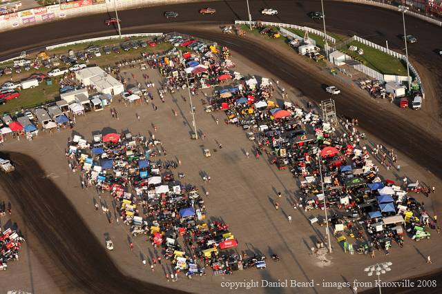 Aireal view of the infield pits